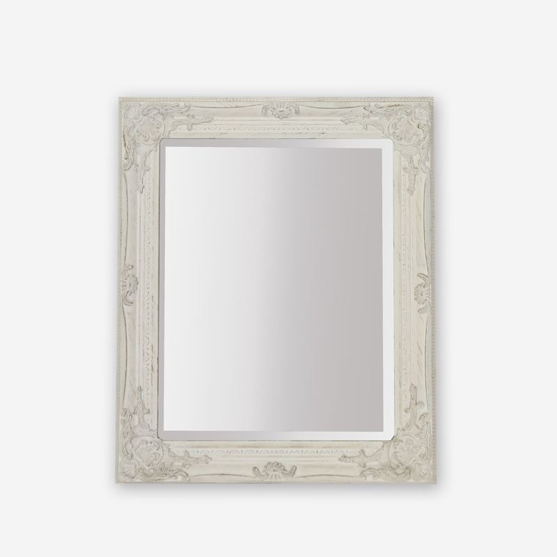 white wall mirror